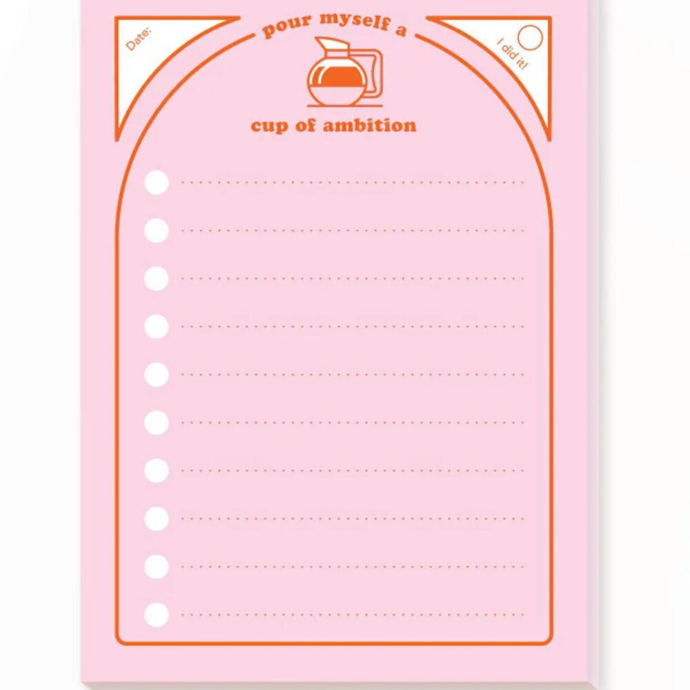 Cup of Ambition To-Do List Pink Notepad